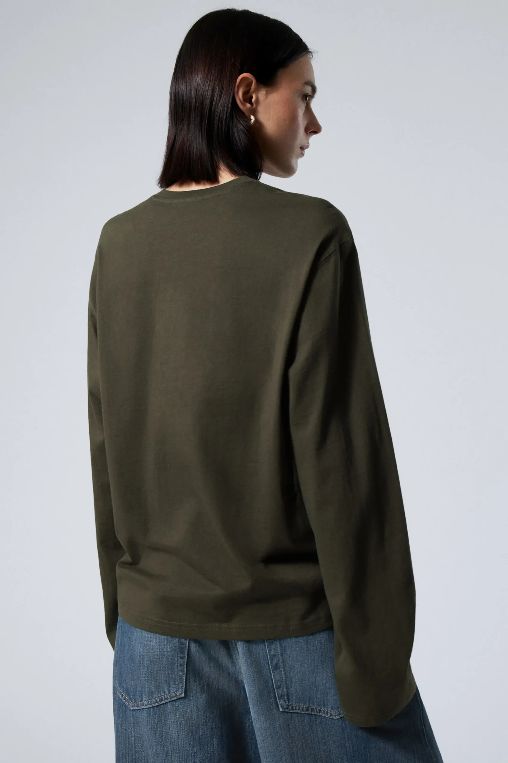 Weekday LONG-SLEEVED BOXY COTTON T-SHIRT>Women Basics|T-Shirts
