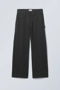 Weekday LOOSE CARPENTER LINEN BLEND TROUSERS>Women Trousers