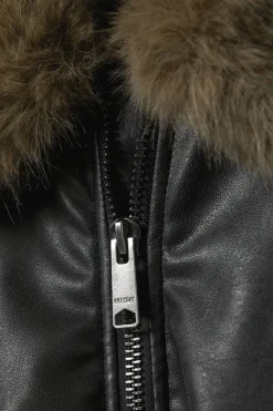 Weekday LOOSE FIT FAUX LEATHER BOMBER JACKET><noscript><img width=