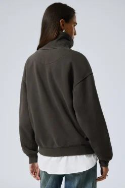 Weekday LOOSE FUNNEL NECK ZIP CARDIGAN><noscript><img width=