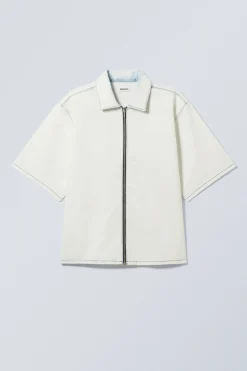 Weekday LOOSE SHORT SLEEVE DENIM ZIP SHIRT> Shirts