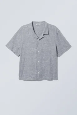 Weekday LOOSE SHORT SLEEVE LINEN BLEND SHIRT><noscript><img width=