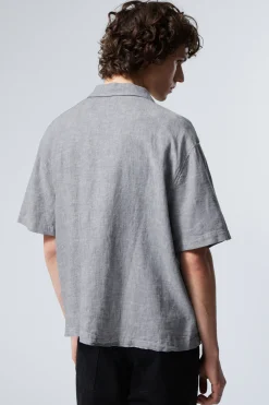 Weekday LOOSE SHORT SLEEVE LINEN BLEND SHIRT><noscript><img width=