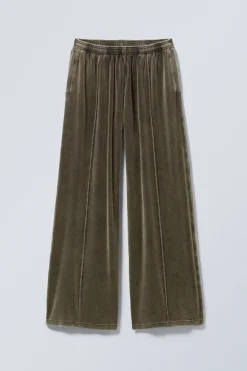 Weekday LOOSE WASHED VELVET TRACK TROUSERS><noscript><img width=