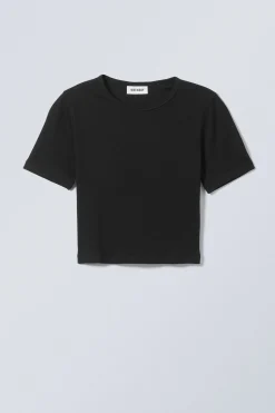 Weekday MINI RIB CROP TOP>Women Basics|T-Shirts