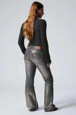 Weekday NOVA FOIL LOW SLIM BOOTCUT JEANS><noscript><img width=