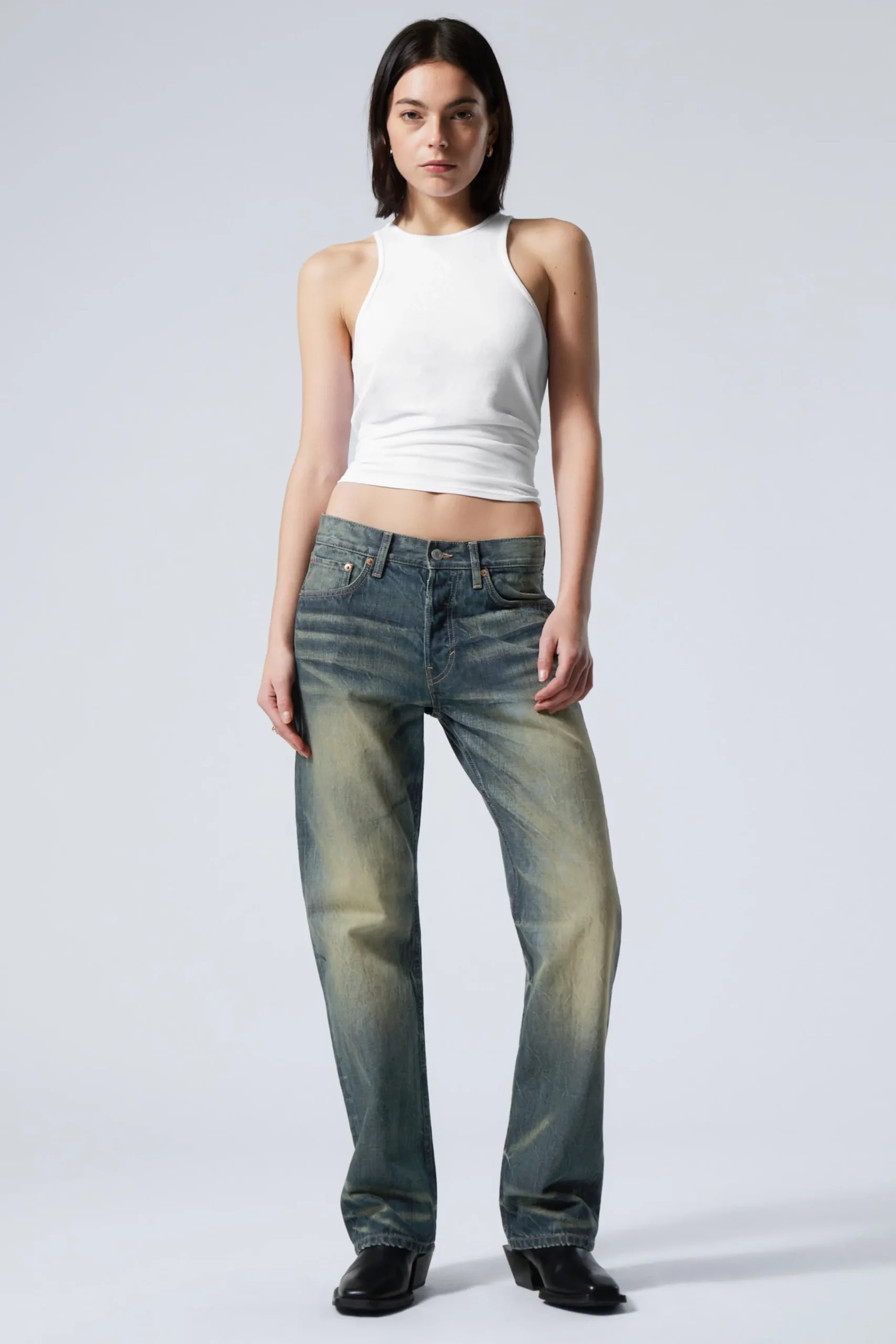 Weekday ORBIT MID RISE REGULAR STRAIGHT LEG JEANS>Women Jeans