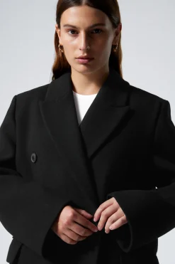 Weekday OVERSIZED DOUBLE-BREASTED WOOL-BLEND COAT><noscript><img width=