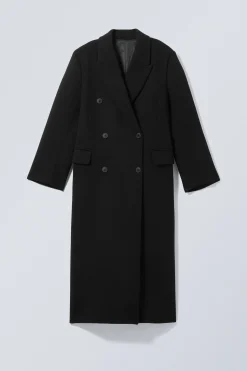 Weekday OVERSIZED DOUBLE-BREASTED WOOL-BLEND COAT><noscript><img width=
