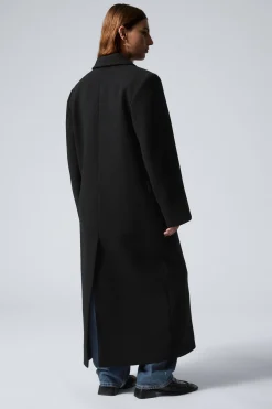 Weekday OVERSIZED DOUBLE-BREASTED WOOL-BLEND COAT><noscript><img width=