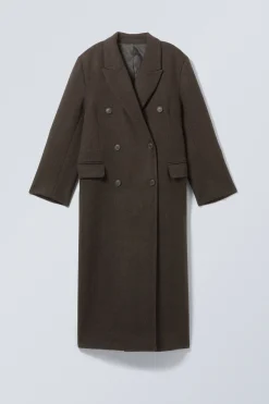 Weekday OVERSIZED DOUBLE-BREASTED WOOL-BLEND COAT><noscript><img width=