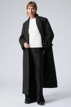 Weekday OVERSIZED DOUBLE-BREASTED WOOL-BLEND COAT><noscript><img width=