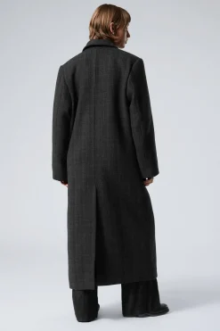 Weekday OVERSIZED DOUBLE-BREASTED WOOL-BLEND COAT><noscript><img width=