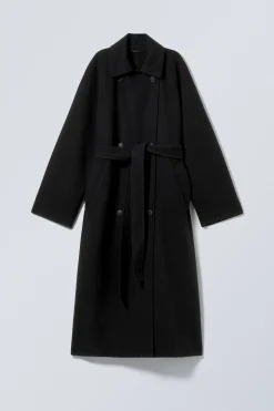 Weekday OVERSIZED DOUBLE-BREASTED WOOL-BLEND COAT><noscript><img width=