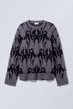 Weekday OVERSIZED HAIRY GRAPHIC KNITTED SWEATER><noscript><img width=