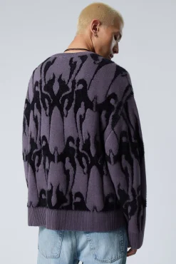 Weekday OVERSIZED HAIRY GRAPHIC KNITTED SWEATER><noscript><img width=