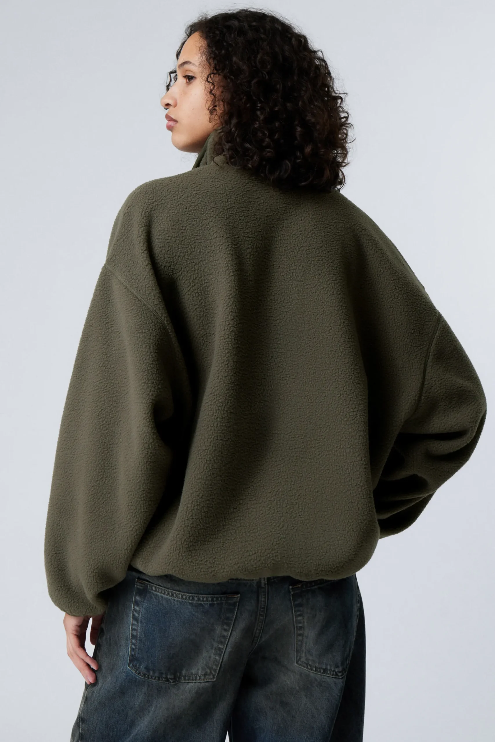 Weekday OVERSIZED HALF-ZIP FLEECE SWEATSHIRT>Women Sweatshirts