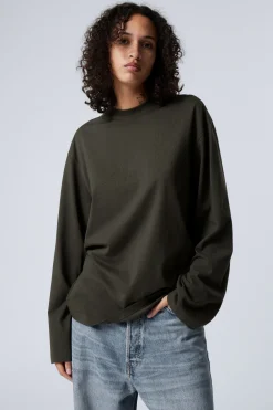 Weekday OVERSIZED LONG SLEEVE T-SHIRT>Women Basics|Tops