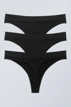 Weekday 3-PACK CAT SOFT SEAMLESS HIGH RISE THONGS>Women Underwear
