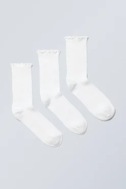 Weekday 3-PACK FRILL EDGE SOCKS>Women Socks