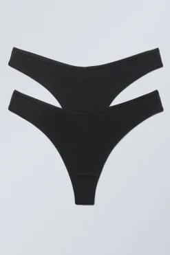 Weekday 2-PACK LOW WAIST MODAL THONGS>Women Underwear