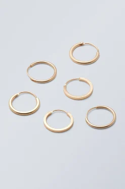 Weekday 3-PACK MINIMAL HOOP EARRINGS>Women Jewellery