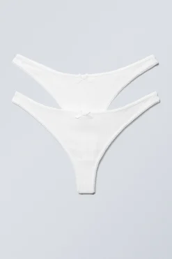 Weekday 2-PACK POINTELLE COTTON THONGS>Women Underwear