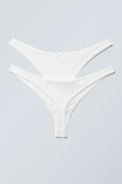 Weekday 2-PACK POINTELLE COTTON THONGS>Women Underwear