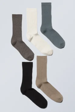 Weekday 5-PACK RIB SOCKS> Socks