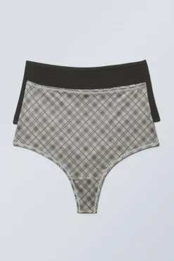 Weekday 2-PACK SOUL SOFT HIGH RISE THONGS>Women Underwear