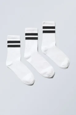 Weekday 3-PACK SPORT STRIPED SOCKS>Women Socks|Socks