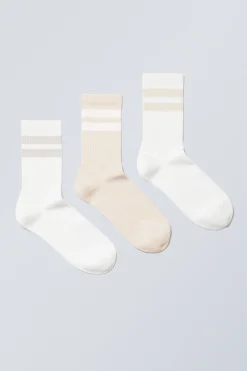 Weekday 3-PACK SPORT STRIPED SOCKS>Women Socks