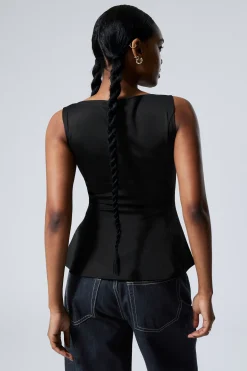 Weekday PEPLUM BOAT-NECK TOP><noscript><img width=