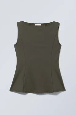 Weekday PEPLUM BOAT-NECK TOP><noscript><img width=
