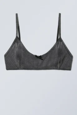 Weekday POINTELLE SCOOPED COTTON BRA>Women Underwear