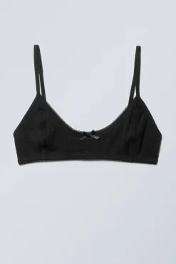 Weekday POINTELLE SCOOPED COTTON BRA>Women Underwear