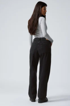 Weekday RAIL MID RISE LOOSE WIDE LEG JEANS><noscript><img width=