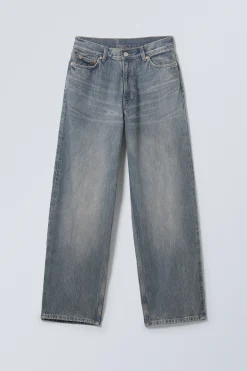 Weekday RAIL MID RISE LOOSE WIDE LEG JEANS><noscript><img width=