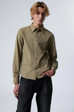 Weekday REGULAR FIT CHECKED COTTON SHIRT><noscript><img width=