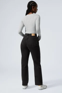 Weekday RESOLUTE CURVE HIGH WAISTED REGULAR STRAIGHT JEANS><noscript><img width=