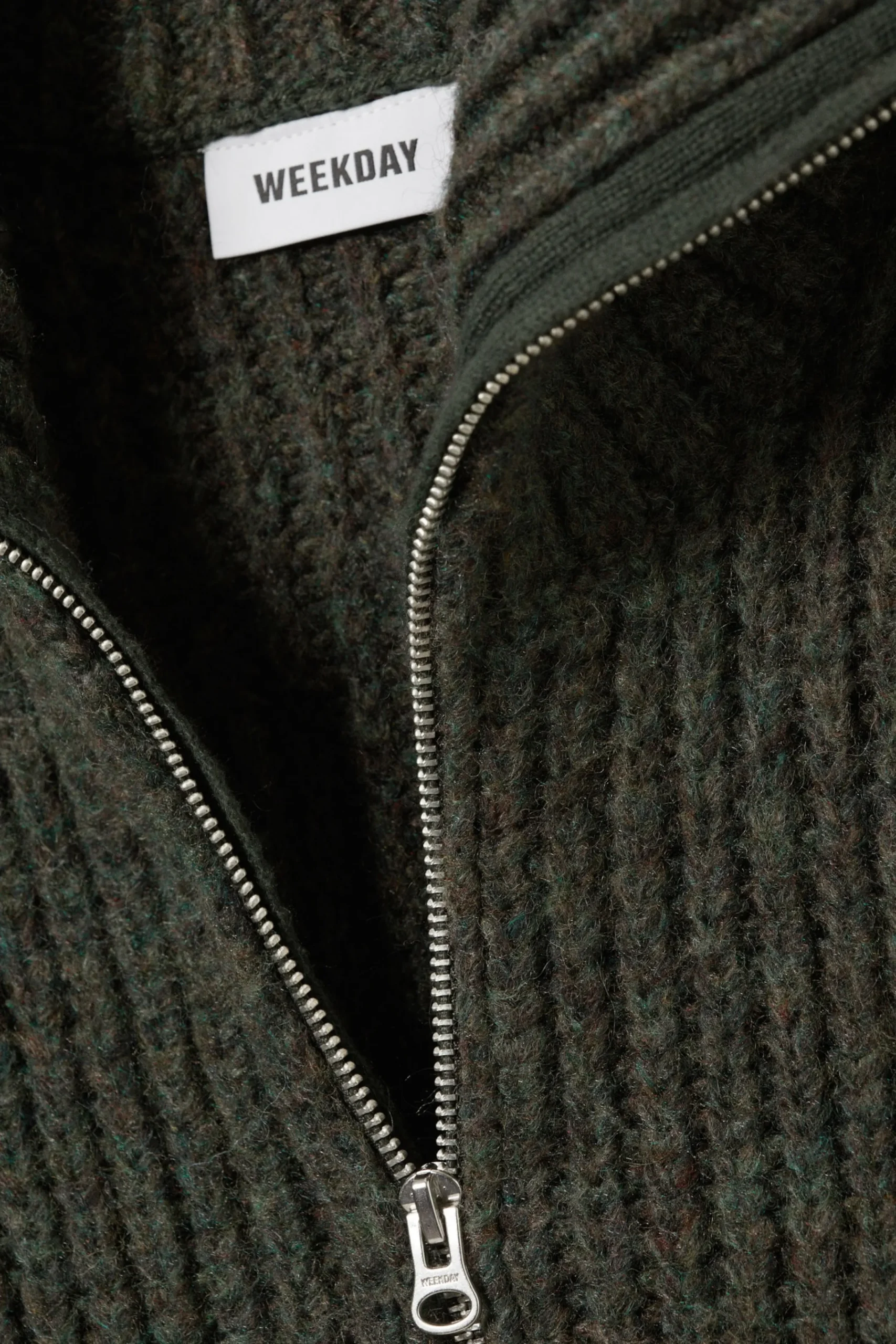 Weekday RIB-KNIT HALF-ZIP TURTLENECK SWEATER>Women Knitwear
