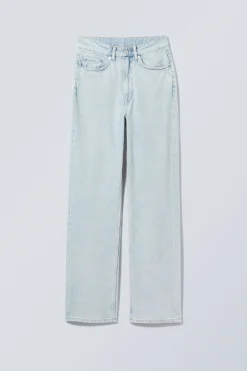 Weekday ROWE SUPER HIGH WAISTED REGULAR STRAIGHT LEG JEANS><noscript><img width=