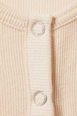 Weekday SHEER RIB LONG SLEEVE HENLEY TOP>Women Tops