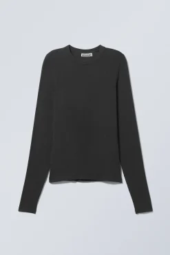 Weekday SHEER RIBBED LONG SLEEVE TOP><noscript><img width=