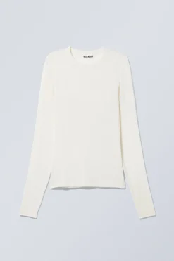 Weekday SHEER RIBBED LONG SLEEVE TOP><noscript><img width=