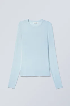 Weekday SHEER RIBBED LONG SLEEVE TOP>Women Basics
