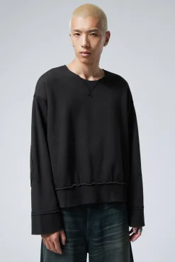 Weekday SHORT DISTRESSED SWEATSHIRT> Sweatshirts