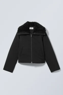 Weekday SHORT FUR COLLAR JACKET><noscript><img width=