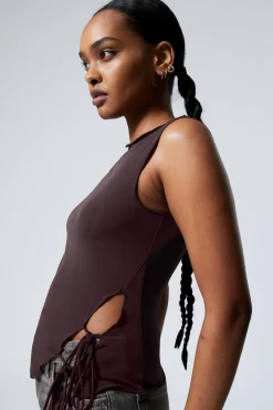 Weekday SIDE TIE SLEEVELESS TOP>Women Tops