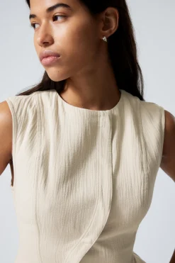 Weekday SLEEVELESS ASYMMETRIC PEPLUM TOP><noscript><img width=